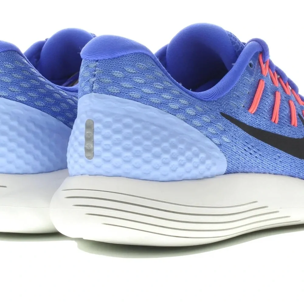 EUC Women’s Nike Lunarglide 8 SIZE 9 Shade Medium Blue/Black/Aluminum/Hot Punch